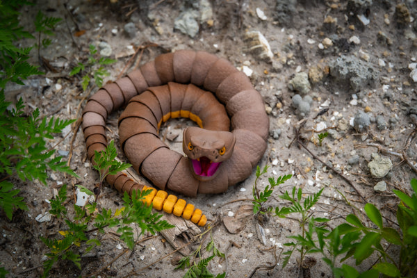 Handpainted Brown Rattle Snake with  working rattle