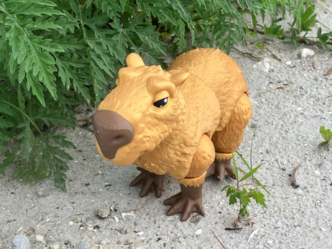 Giant 3D Printed Capybara – Articulated Capybara – Big Poseable Capy Toy – Custom Colors Available – Nearly 10” Tall! 🧡
