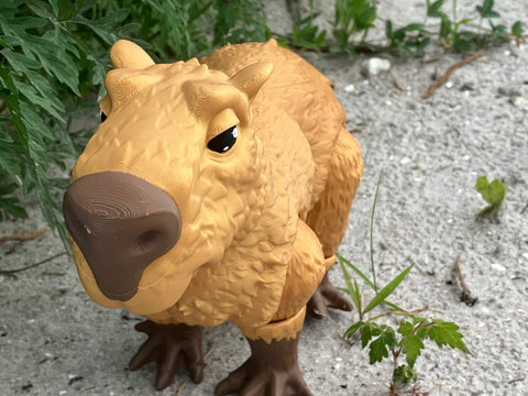 Giant 3D Printed Capybara – Articulated Capybara – Big Poseable Capy Toy – Custom Colors Available – Nearly 10” Tall! 🧡