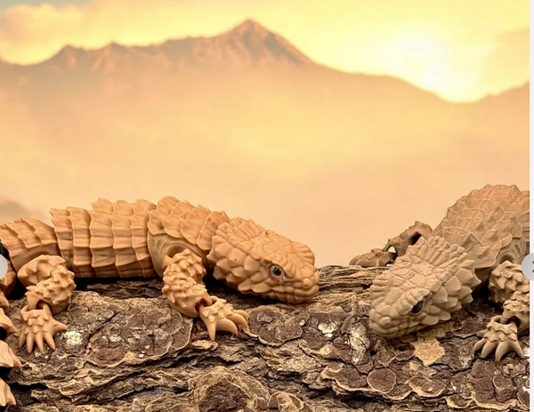 Ultra-Realistic 3D Printed Armadillo Lizard | Fully Articulated | Posable | Large PLA Sculpture