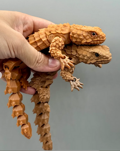 Ultra-Realistic 3D Printed Armadillo Lizard | Fully Articulated | Posable | Large PLA Sculpture
