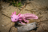 3D Printed Articulated Axolotl – Poseable Desk Pet – PLA Wiggle Toy – Custom Axolotl Gift