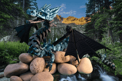Mechanical Winged Dragon Fully Articulated! Green / Black Silk