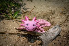 3D Printed Articulated Axolotl – Poseable Desk Pet – PLA Wiggle Toy – Custom Axolotl Gift