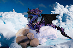 Mechanical Winged Dragon Fully Articulated! Purple Black Silk