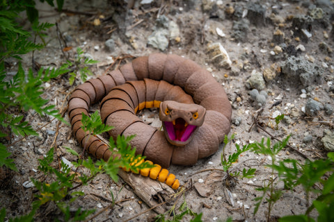 Handpainted Brown Rattle Snake with  working rattle